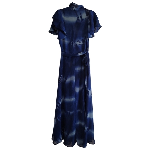 NWT Raga Down The River Wrap Dress in Navy Large Full Wrap Maxi Length Revolve - Picture 7 of 9